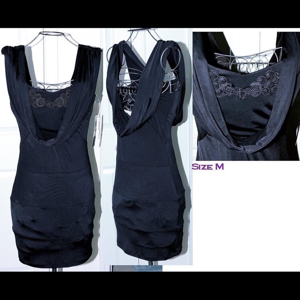 Kouture by Kimora, black evening/event draped neck